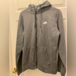 Grey Nike zip up hoodie